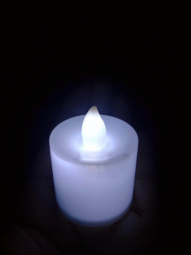 Battery-operated LED flameless candle.